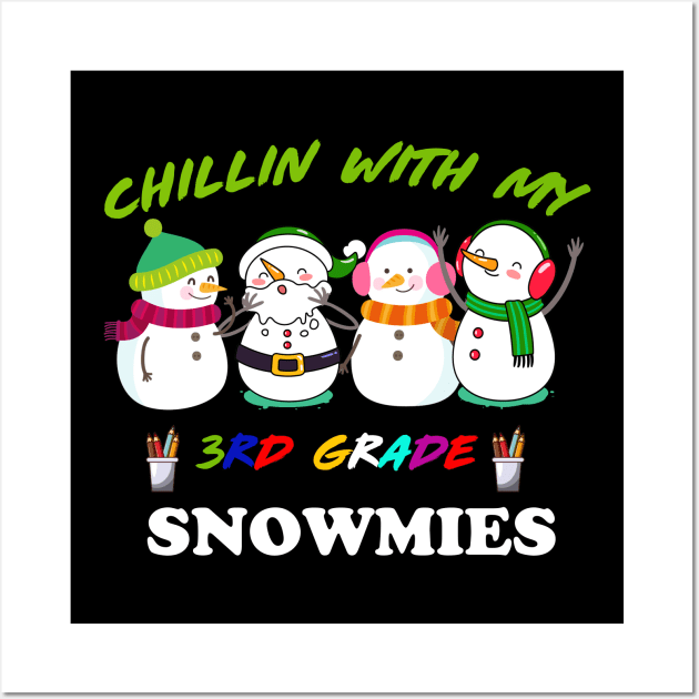 Chillin with my Snomies Christmas Snowman Gift Wall Art by Flipodesigner